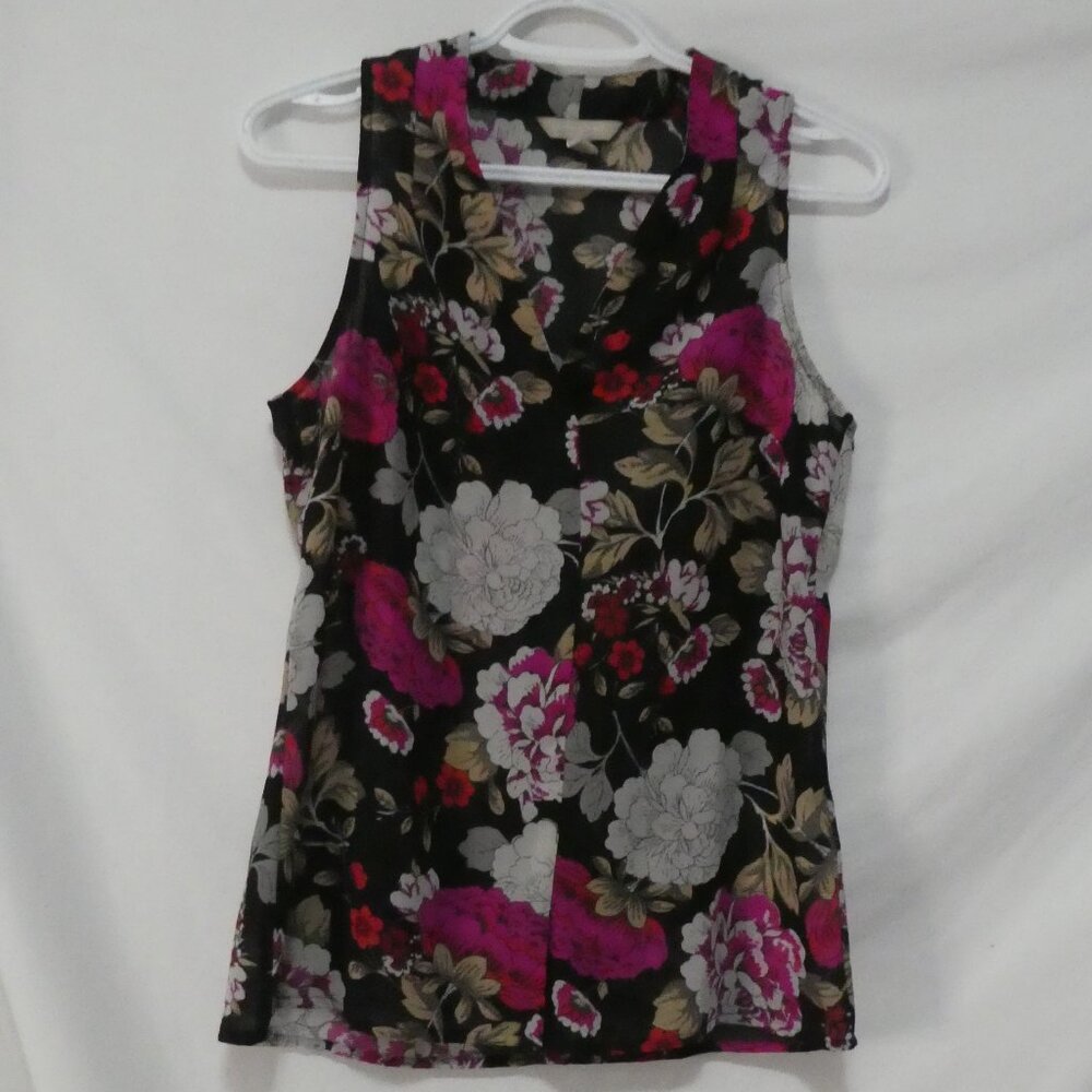 BANANA REPUBLIC Petite Colorful Floral Sleeveless Blouse - small
